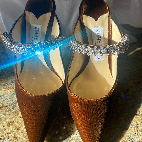 SOLD OUT Jimmy Choo Women's Bing 100 Pointed Toe Velvet High Heel Mules - Picture 8 of 9